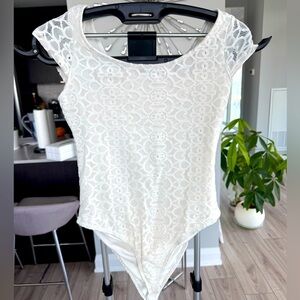 River Island White Lace Bodysuit